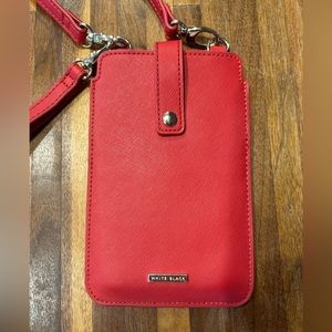 White House black market bundle - gray clutch and red cross body bag